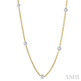 1 Ctw Round Cut Diamond Fashion Necklace in 14K Yellow and White Gold