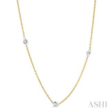 1/2 Ctw Round Cut Diamond Fashion Necklace in 14K Yellow and White Gold