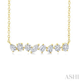 1 1/10 Ctw Scatter Multi Cut Diamond Fashion Necklace in 14K Yellow Gold