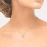 1/5 Ctw Petite Starfish Round Cut Diamond Fashion Pendant With Chain in 10K Yellow Gold