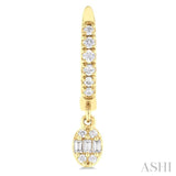 1/3 ctw Petite Oval Shape Fusion Diamond Fashion Huggies in 10K Yellow Gold