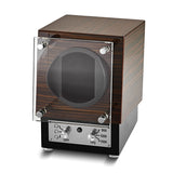 Luxury Giftware by Jere Ebony Wood Veneer High Gloss Finish Glass Door Single Watch Winder