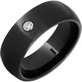 Black Diamond Ceramic™ Ring with Diamond and Satin Finish