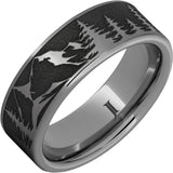 Rugged Tungsten™ Mountain Pine Forest Ring