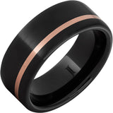 Pure Class - Black Diamond Ceramic™ Ring with Rose Gold Inlay