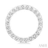 3 Ctw Round Cut Diamond Eternity Wedding Band in 14K White Gold