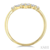 1/4 Ctw Chevron Centerpiece Marquise and Round Cut Diamond Wedding Band in 14K Yellow Gold