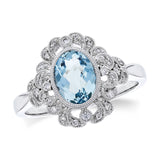 14KT Gold Ladies Aqua Fashion Ring