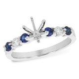 14KT Gold Sapphire Semi-Mount Engagement Ring