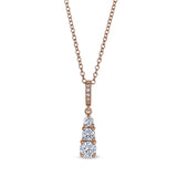 Three Stone Graduated Drop Pendant