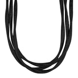 Black Rhodium Finish Sterling Silver Loosely Twisted Three Cable Necklace - Adjustable 16"-18