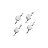 4-pc Sterling Silver Brushed/Burnished Round Stud Set