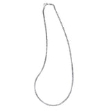 Rhodium Finished Sterling Silver 3mm Rounded Box Chain - 20