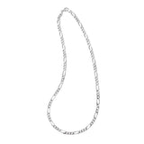 Rhodium Finished Sterling Silver 5mm Figaro Chain - 24