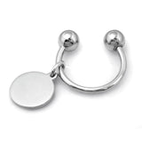 Sterling Silver Screwball Key Ring W/3/4 Round Tag