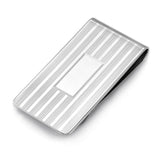 Sterling Silver Hinged Engine-Turned Money Clip