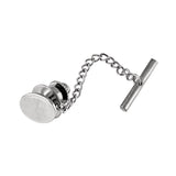 Sterling Silver Oval Florentine Tu/Tone Tie Tack