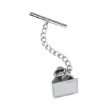 Sterling Silver Polished Square Tie Tack with Engine Turned Boarder