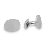 Stainless Steel Brushed Oval Cufflinks