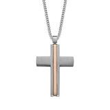 Stainless Steel & Ip Pink Cross on 24 Chain