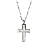 Stainless Steel Small Cross With Raised Center on 20 Chain