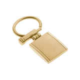 Gold Finish Stainless Steel Key Ring with Lined Edge
