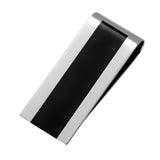 Stainless Steel Money Clip W/Ip Black Center Stripe