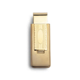 Stainless Steel Gold PVD Finish Flip Money Clip with Oval Center