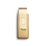 Stainless Steel Gold PVD Finish Flip Money Clip with Rectangle Center