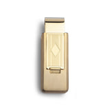 Stainless Steel PVD Finish Flip Money Clip with Diamond Shape Center