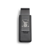 Black Stainless Steel PVD Finish Flip Money Clip w/St. Michael