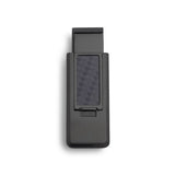 Black PVD Finish Stainless Steel Flip Money Clip w/Black Carbon Fiber