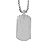 Stainless Steel Satined Finished Dog Tag on 22 2.5mm Rounded Box Chain