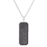 Stainless Steel Forged Carbon Dog Tag on 20 -22  Adjustable Rounded Box Chain