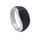 Stainless Steel Signet Ring  with Black IP Matte Finish