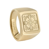 Gold IP Finish Stainless Steel Ring  with Cross Design