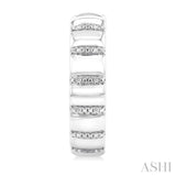 1/10 Ctw Ribbed Round Cut Diamond Pirouette Bold Fashion Hoop Earrings in Sterling Silver