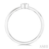 1/6 Ctw Petite Bezel Set Round Cut Diamond Fashion Ring in 10K White Gold