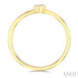 1/6 Ctw Petite Bezel Set Pear Cut Diamond Fashion Ring in 10K Yellow Gold
