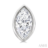 1/5 Ctw Petite Bezel Set Marquise Cut Diamond Fashion Stud Earrings in 10K White Gold