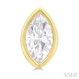 1/5 Ctw Petite Bezel Set Marquise Cut Diamond Fashion Stud Earring in 10K Yellow Gold