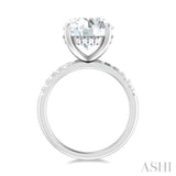 1/3 Ctw Circular Shape Round Cut Diamond Semi Mount Engagement Ring in 14K White Gold