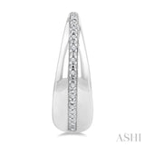1/10 Ctw Bold Wide Round Cut Diamond Hoop Earrings in Sterling Silver