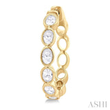 1 1/10 Ctw Bezel Set Oval Cut Diamond Fashion Hoop Earring in 14K Yellow Gold