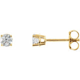 14K Yellow Gold 3/8 CTW Natural White Diamond Earrings