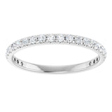 14K White 1/3 CTW Lab-Grown Diamond French-Set Anniversary Band