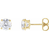 14K Yellow Gold 4 CTW Lab-Grown White Diamond Earrings