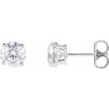 14K White Gold 4 CTW Lab-Grown White Diamond Earrings