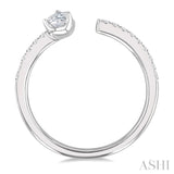 3/8 Ctw Pear and Round Cut Diamond Fashion Open Ring in 14K White Gold