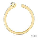 3/8 Ctw Marquise and Round Cut Diamond Fashion Open Ring in 14K Yellow Gold